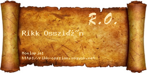 Rikk Osszián névjegykártya